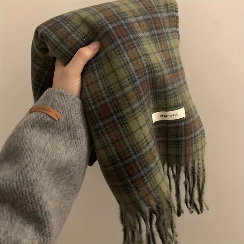 Vintage vert Plaid gland échar - Vintage Fashion Knitwear avis et prix