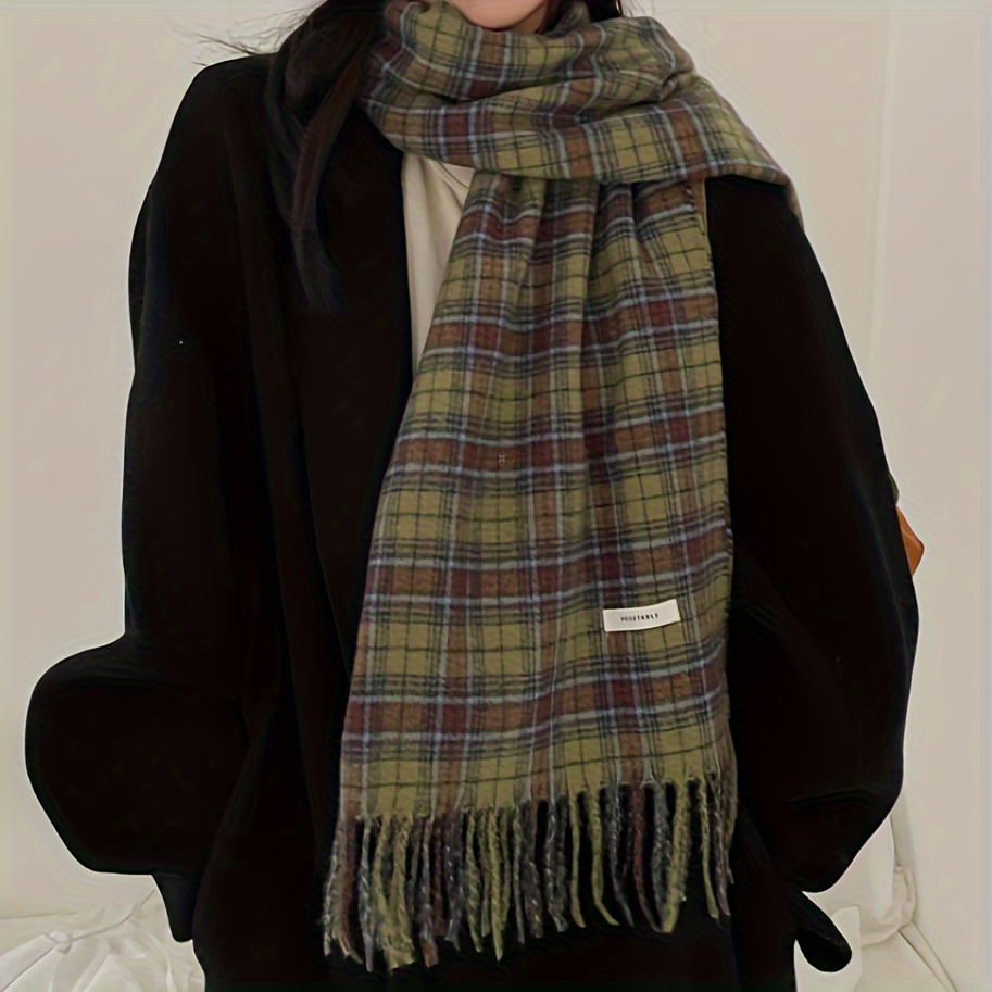 Vintage vert Plaid gland échar - Vintage Fashion Knitwear avis et prix