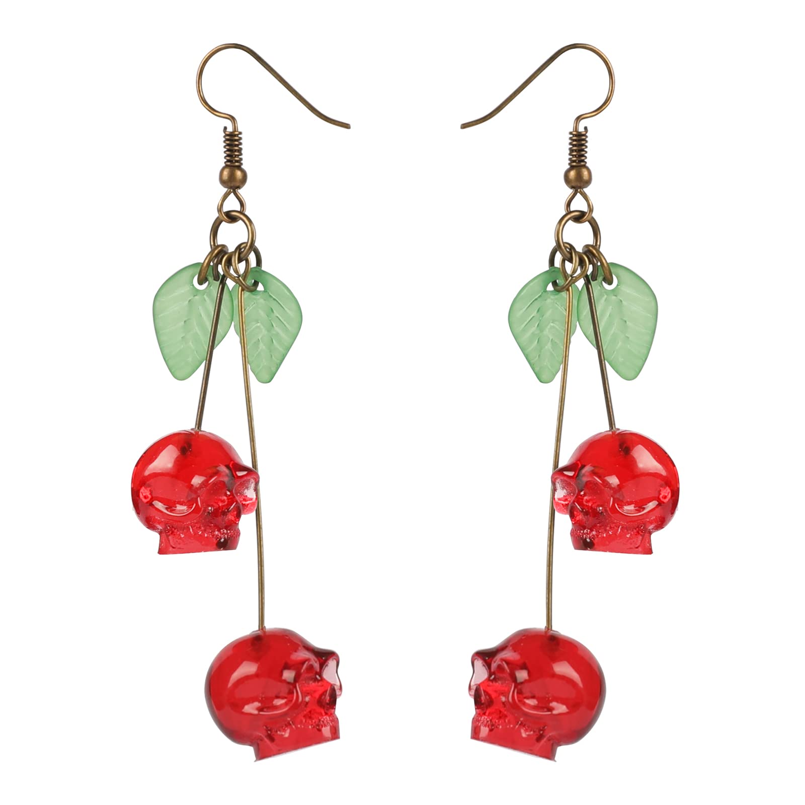 Crâne Cerise - Boucles d'oreil - Quirky Vintage Fashion avis et prix