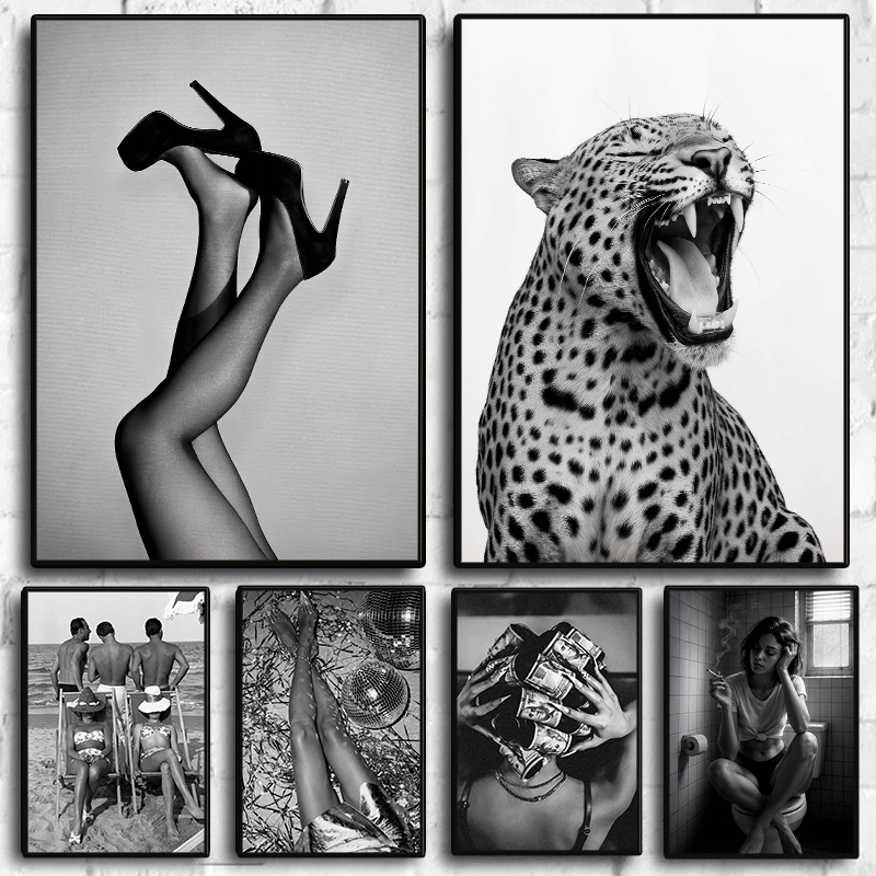Affiche élégante noir et blanc - Vintage Vogue Fashion Poster avis et prix