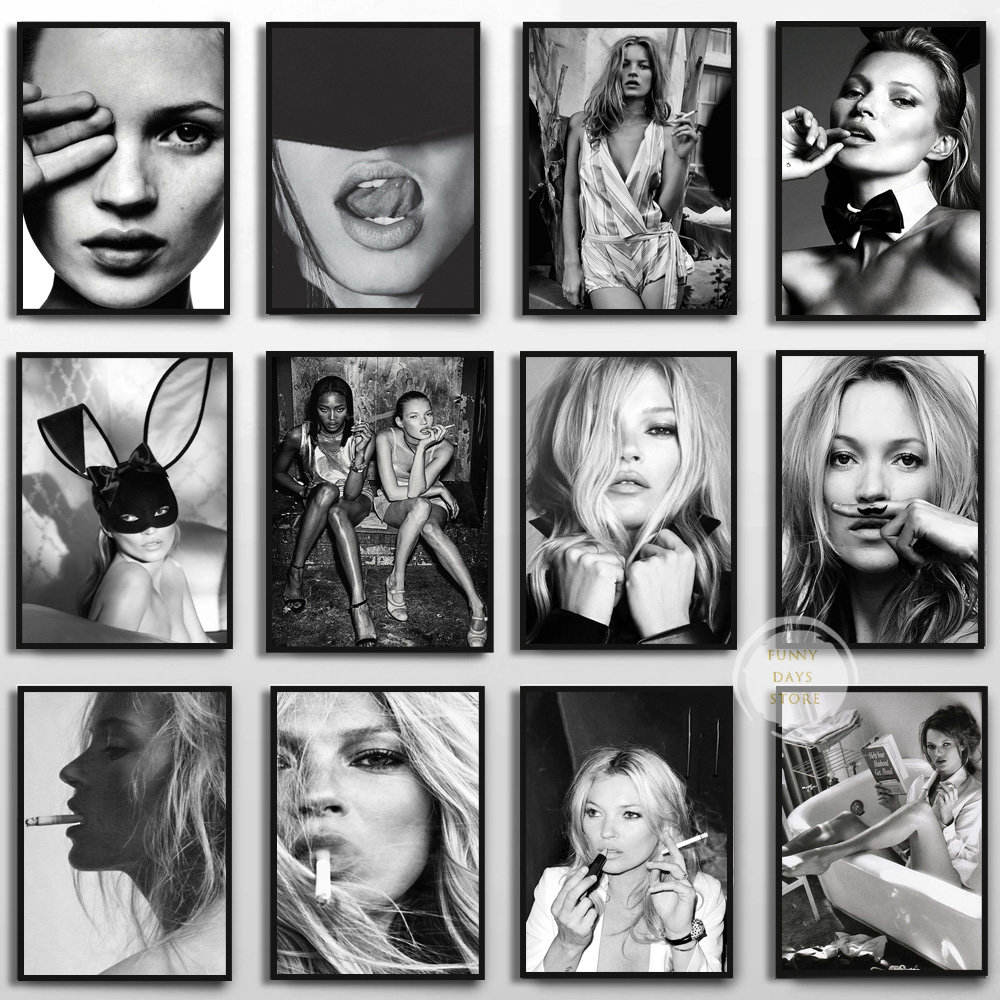 Affiche de supermodel Kate Mos - Vintage Vogue Fashion Poster avis et prix