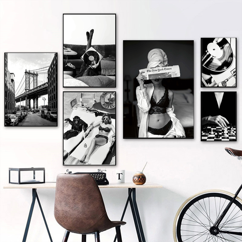 Toile d'art mural Vintage noir - Vintage Vogue Fashion Poster avis et prix
