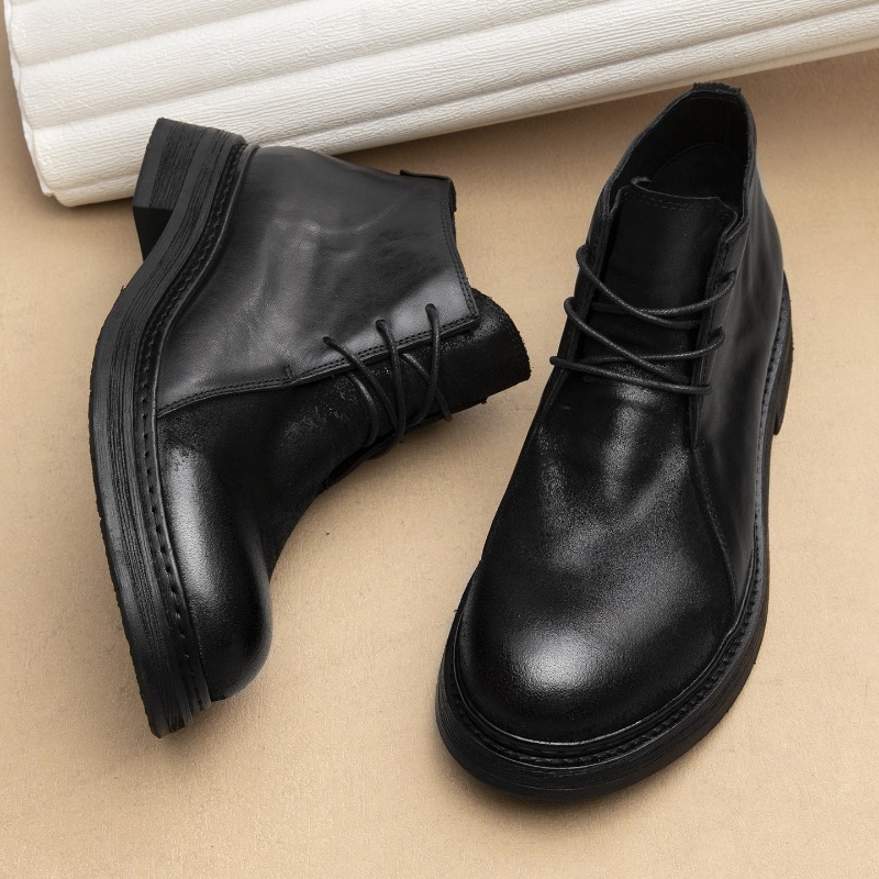 Bottes en cuir véritable vinta - Vintage Fashion For Men avis et prix