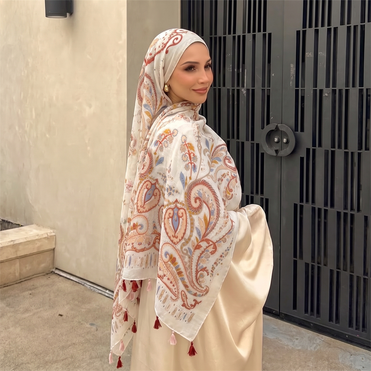 Foulard Hijab Vintage à Imprim - Vintage Fashion Prints avis et prix