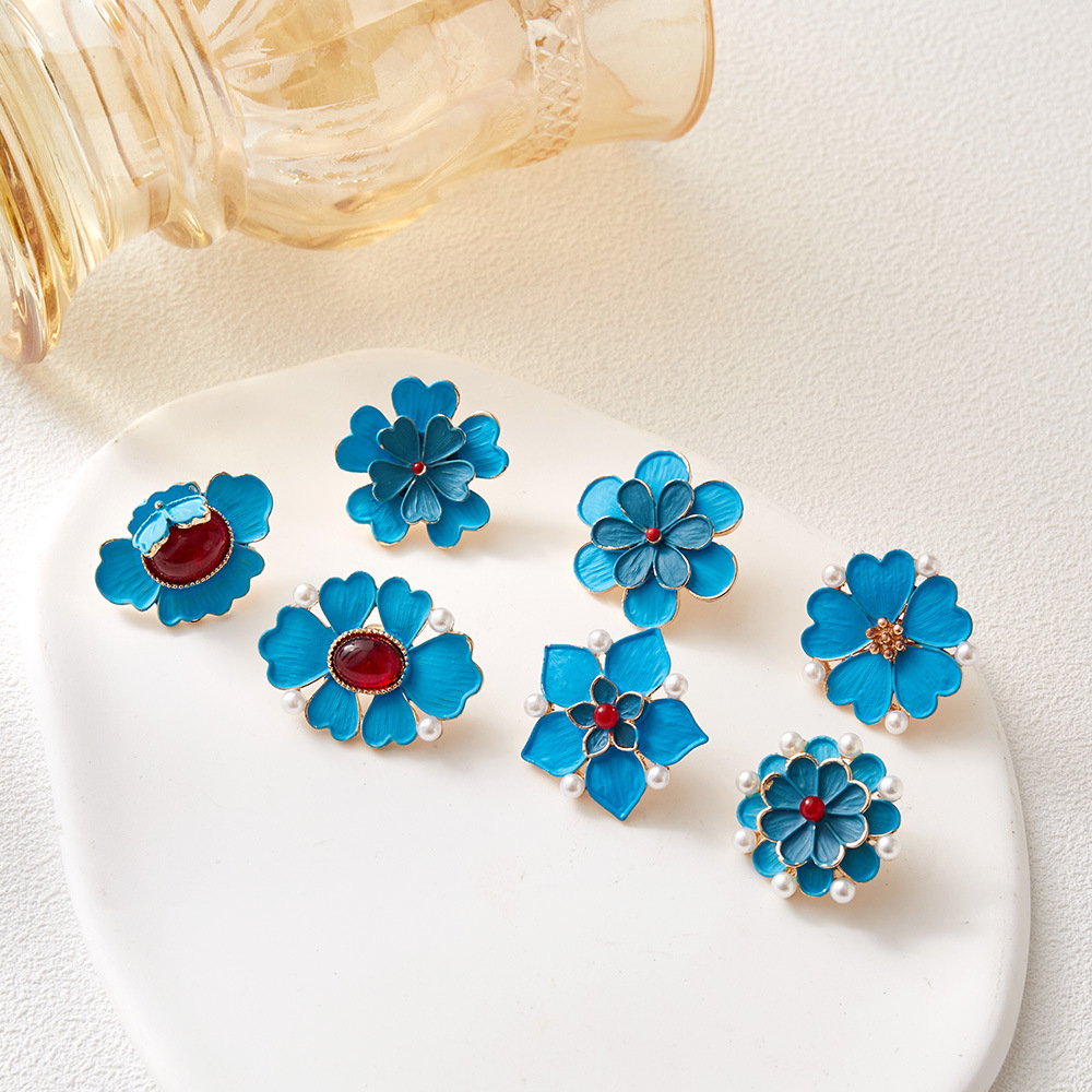Broche vintage en émail bleu à - Vintage Fashion Knitwear avis et prix