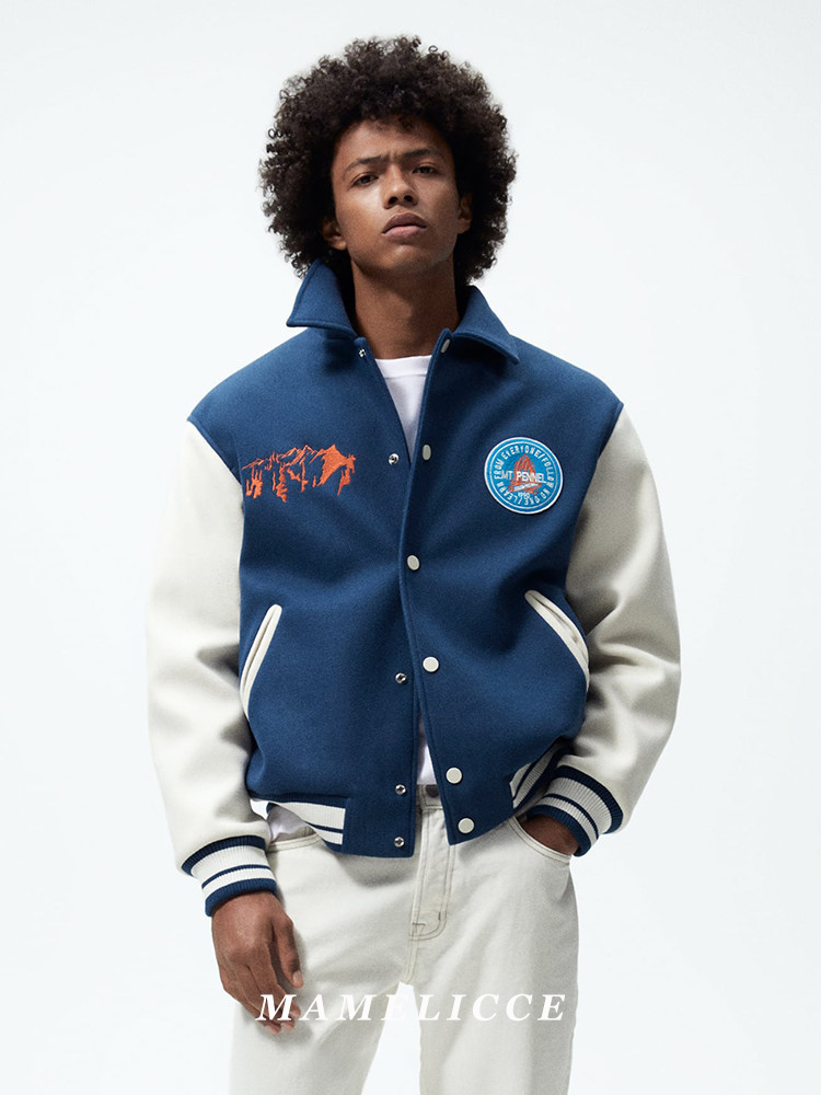 MAMELICCE Veste brodée vintage - Varsity Jacket Wool avis et prix