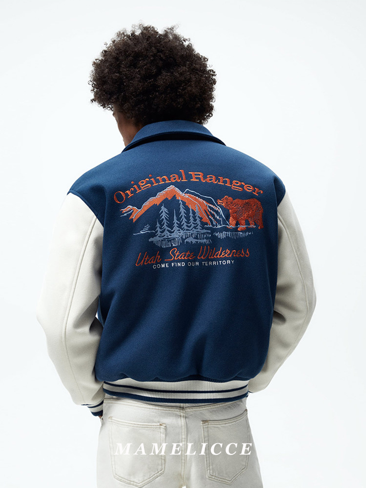 MAMELICCE Veste brodée vintage - Varsity Jacket Wool avis et prix
