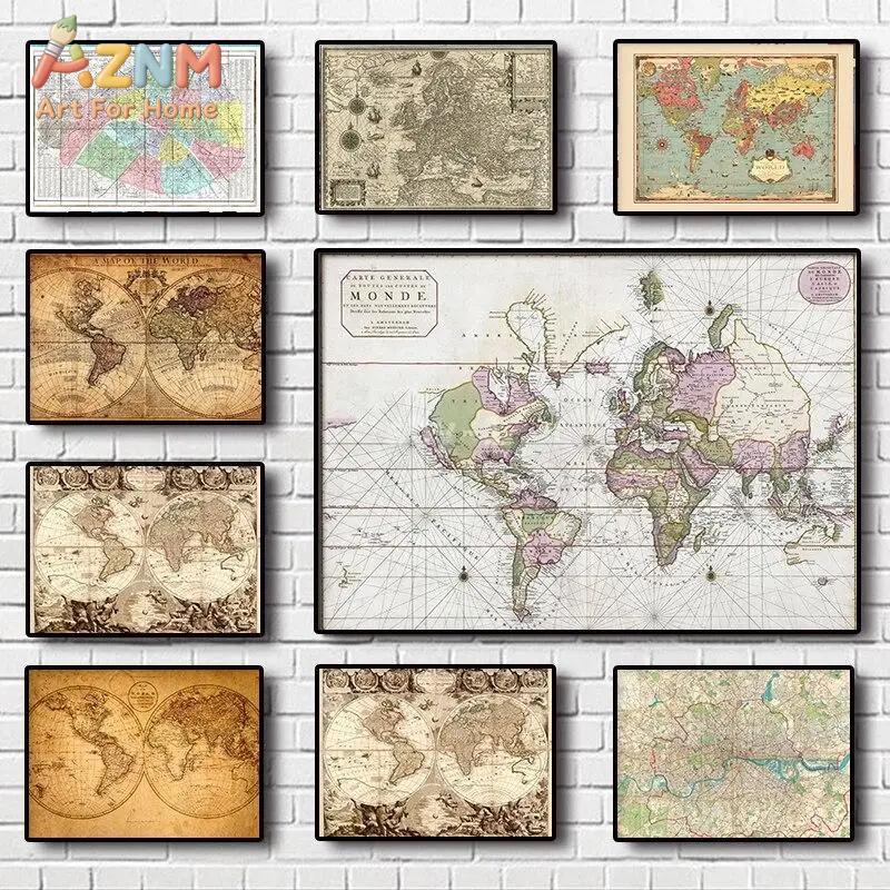 Impression sur toile de carte  - Vintage Fashion Wall Art avis et prix